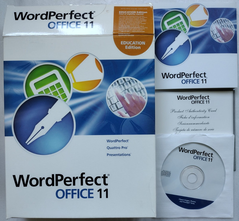 WordPerfect® Office 11 for Windows® CD-ROM with Authenticity Card Serial Number!