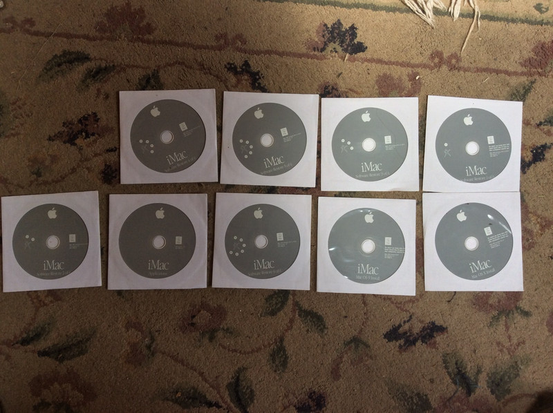 Lot of 11 Apple iMac OS 9 and OS X Restore Install Applications Software Discs