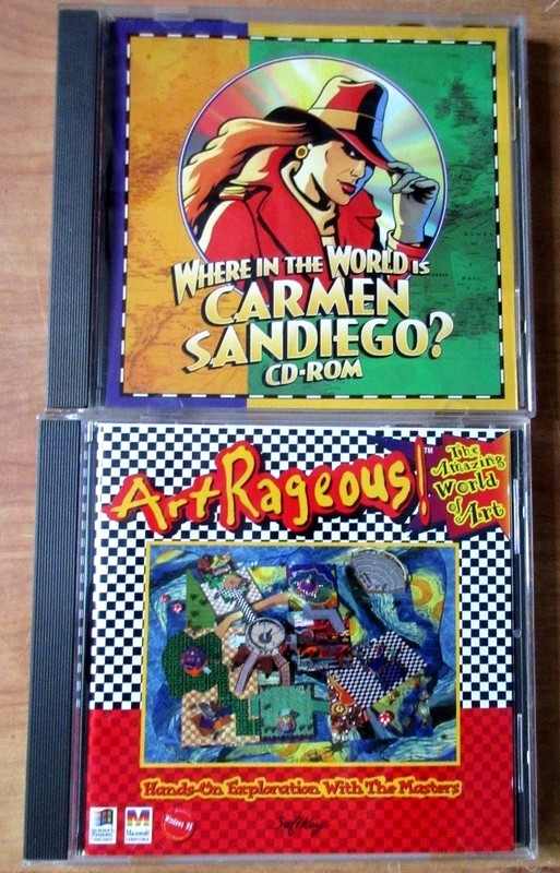 Lot of Where in the World is Carmen Sandiego Broderbund + Art Rageous Softkey