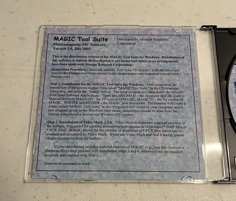 MAGIC Tool Suite v5.0 (2002) - Mission Research Corp Full 3D License Key NOS CIB gallery