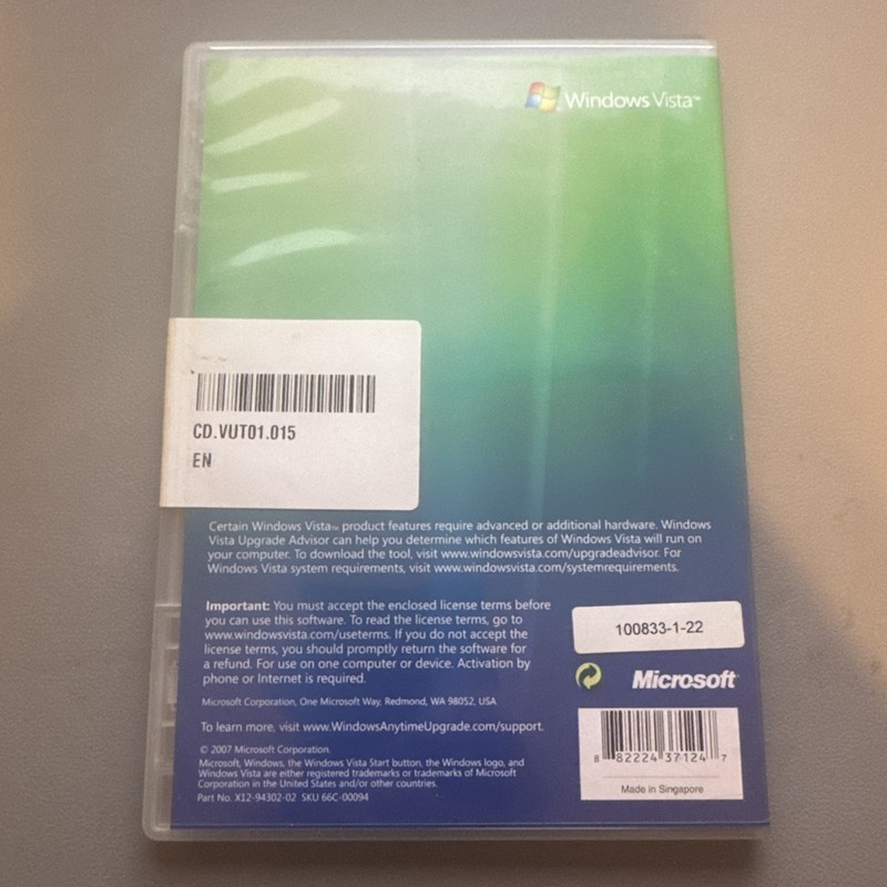 Microsoft Windows Vista Anytime Upgrade Disc 32-Bit