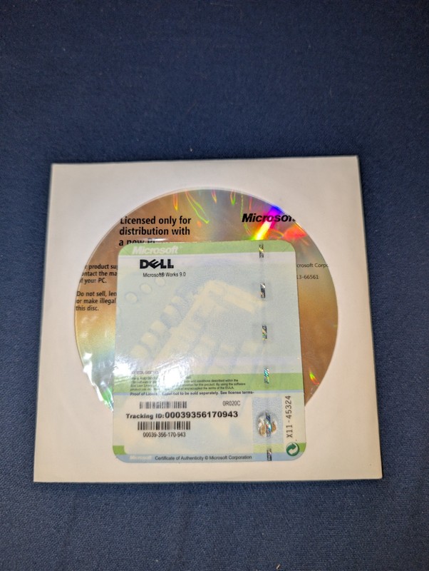 Microsoft Works 9.0 Installation CD Dell P/N 0R020C Software Factory Sealed