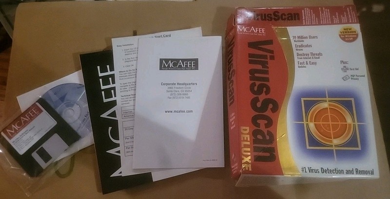 MCAFEE Virus Scan Anti-Virus Scan Software Windows 95 98 ME 2000 NT NIB Sealed