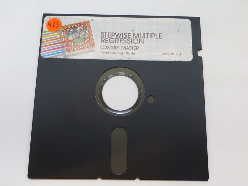 5.25" Floppy Disk STEPWISE MULTIPLE REGRESSION C2S001 1981 Computer gallery