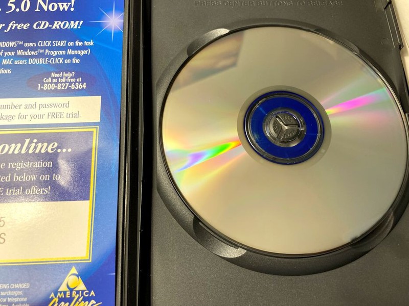 America Online AOL 5.0 Email 500 Hours Free CD with Case 1999 Windows Vintage gallery