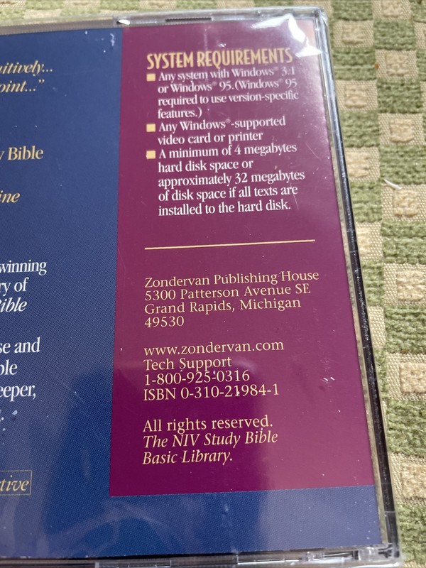 The NIV Study Bible Basic Library CD-Rom Windiws 3.1 and 95 NEW gallery