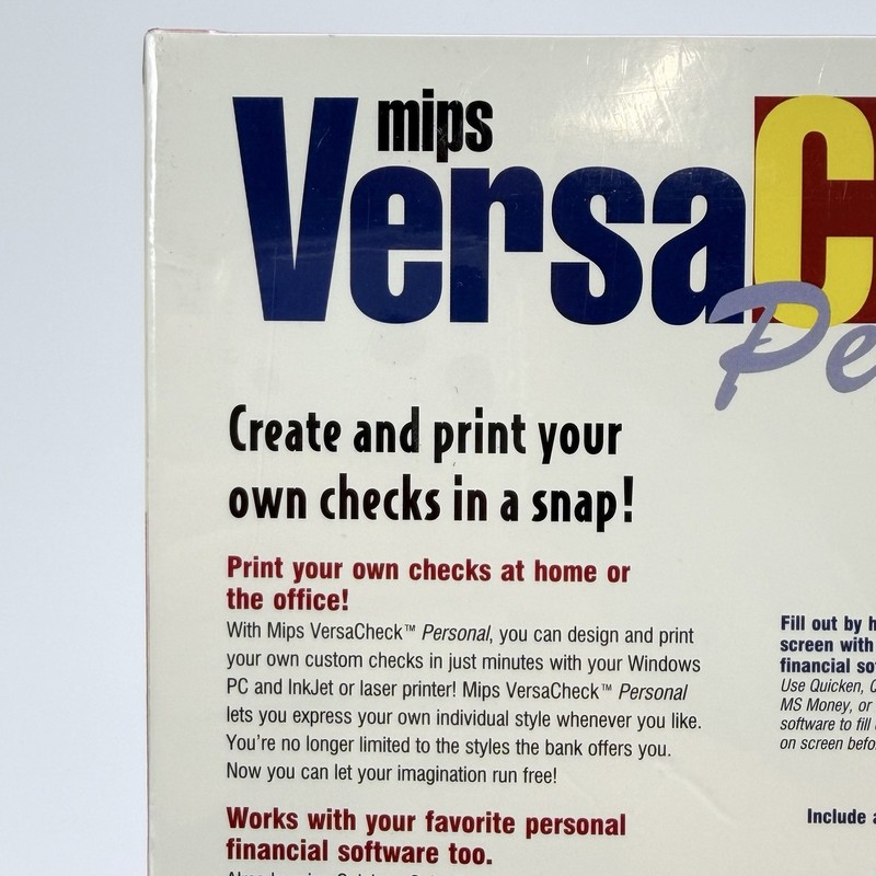 Mips Versa Check Personal Custom Check Creation Software 3.5" Floppy w/150 Blank gallery