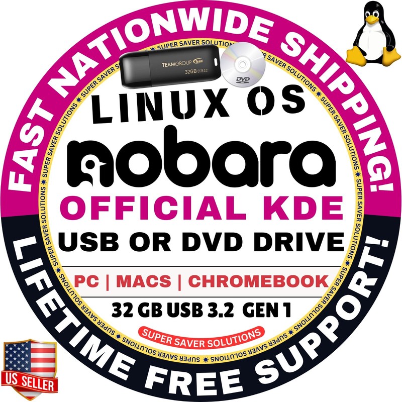 NOBARA LINUX OS – DVD/USB Flash Drive – KDE, GNOME, NVIDIA, STEAM HANDHELD, HTPC