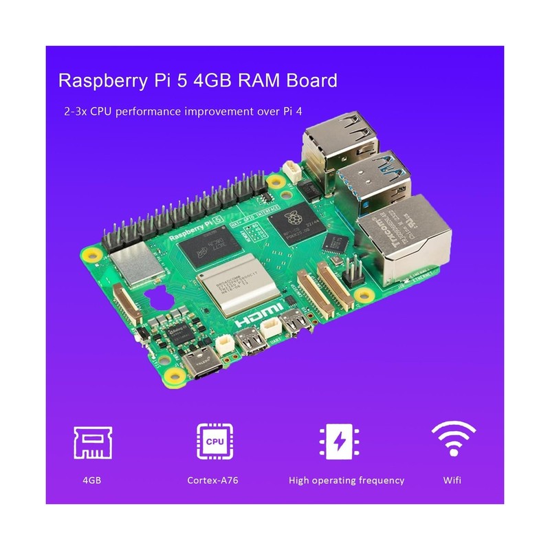 Basic Kit for Raspberry Pi 5 4GB RAM with Active Cooler, Rpi 5 4GB Single Boa... gallery
