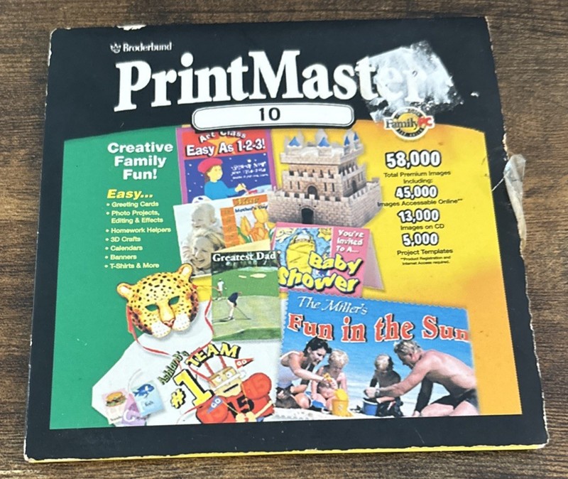 Vintage 2001 Broderbund Print Master 10 Publishing Suite CD-ROM Mattel