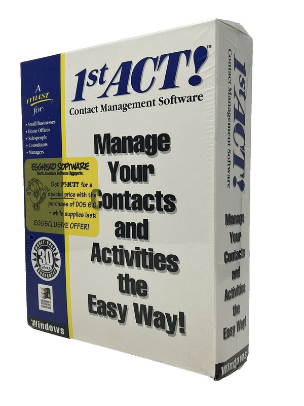 1st ACT! Contact Management Software for Windows 1992 Vintage New Sealed gallery