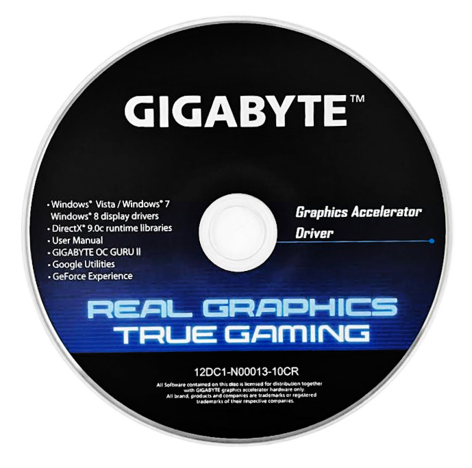 Gigabyte Graphics Accelerator Driver CD (12DC1-N00007-40CR)