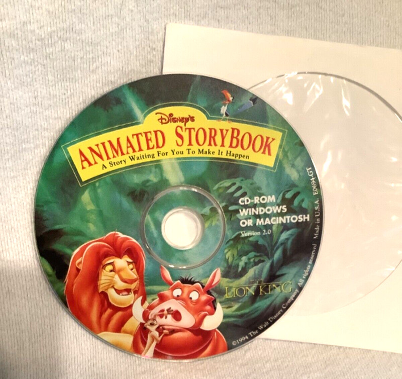 Kid’s CD Disney’s Animated Storybook The Lion King CdRom/Win/Mac Ver 2.0