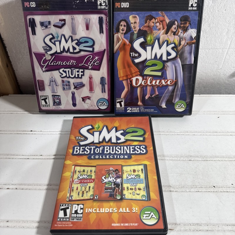 The Sims 2: Deluxe PC, 2007 w/sims 2 Glamour Life Stuff & Best Of Business
