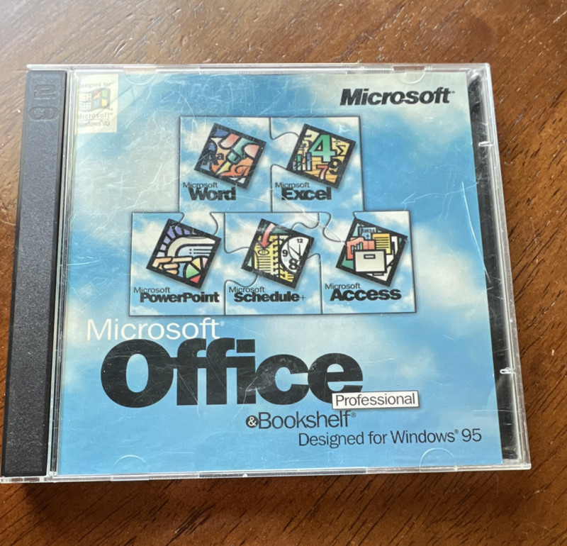 Microsoft Office Professional & Bookshelf CD for Windows 95 Office Suite 2 Disks