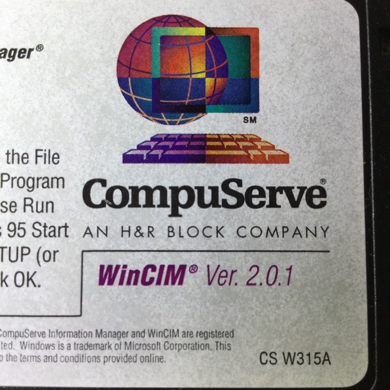 CompuServe WinCIM Version 2.0.1 Vintage PC Software 2 Floppy 3.5″ Disks Discs