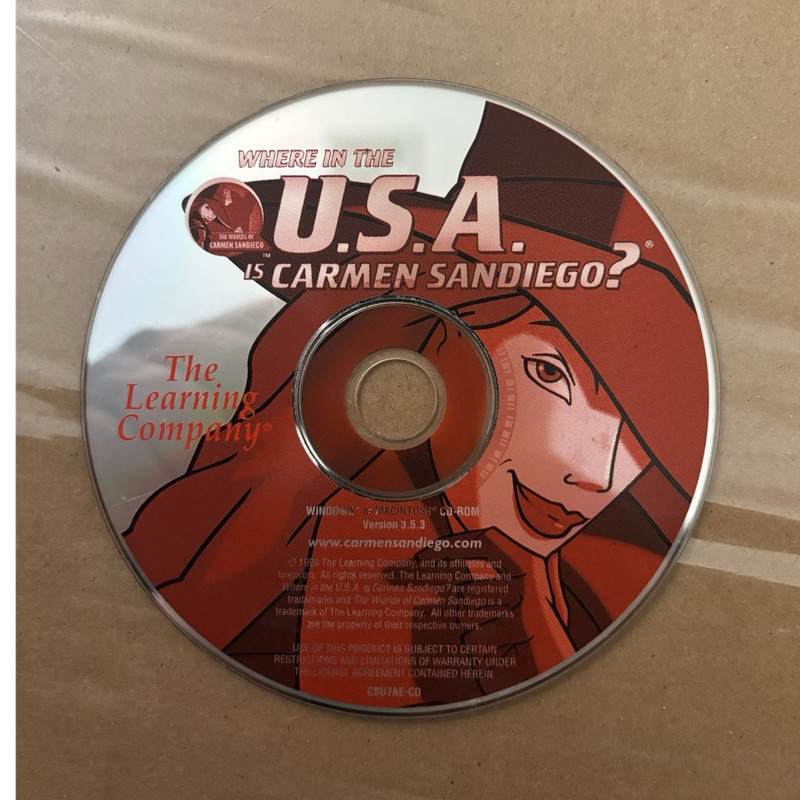 The Learning Company Where in the U.S.A. is Carmen Sandiego? CD-ROM Windows 3.5…