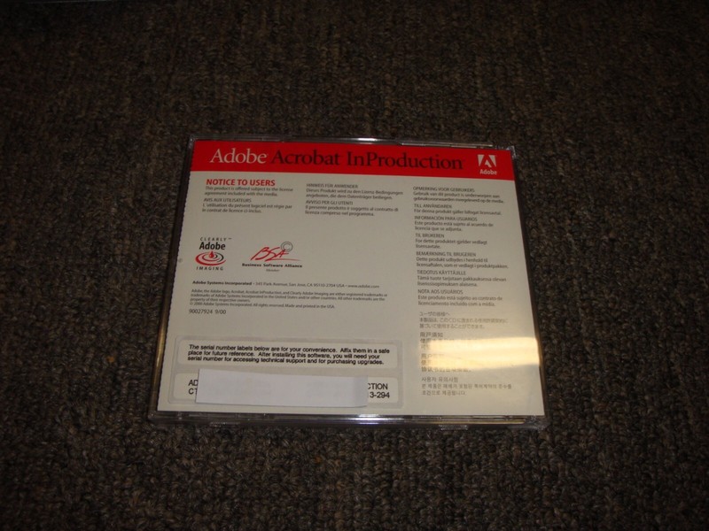 RARE Adobe Acrobat InProduction Pre Press Software for Macintosh CD Key Intact gallery