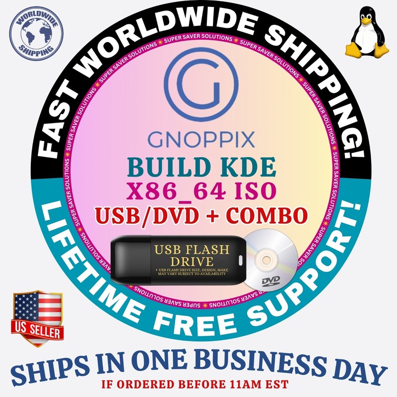 Gnoppix LINUX OS | LATEST BUILDS ISO | DVD, USB, COMBOS | FAST SHIPPING
