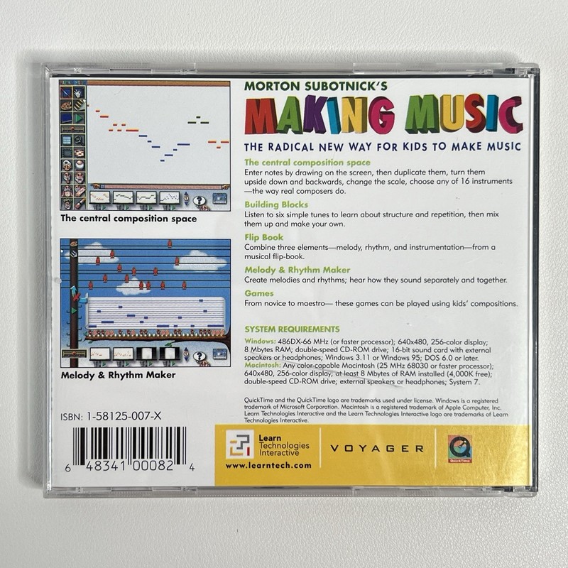 Morton Subotnicks Making Music CD-ROM 1995 PC Mac Windows Voyager Kids Software gallery