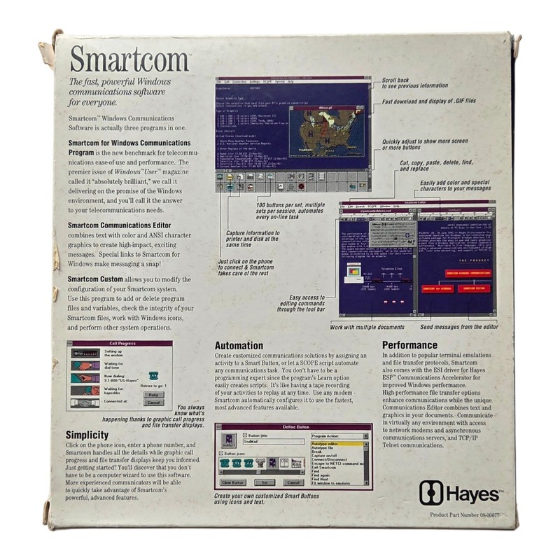 Hayes Smartcom Communication Software for Windows 3.5" Disks 08-00677 gallery