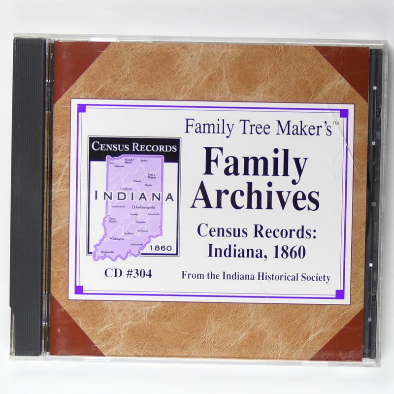 Broderbund Family Tree Maker CD # 304 Census Records Indiana 1860