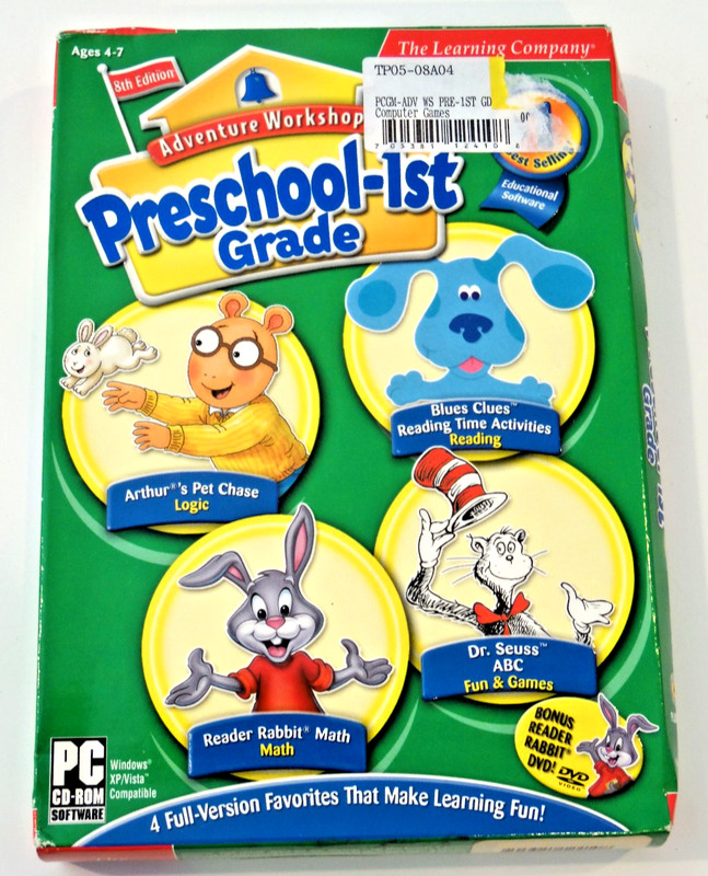 The Learning Co Adventure Workshop Preschool-1st Gr PC CD-ROM for Windows – New