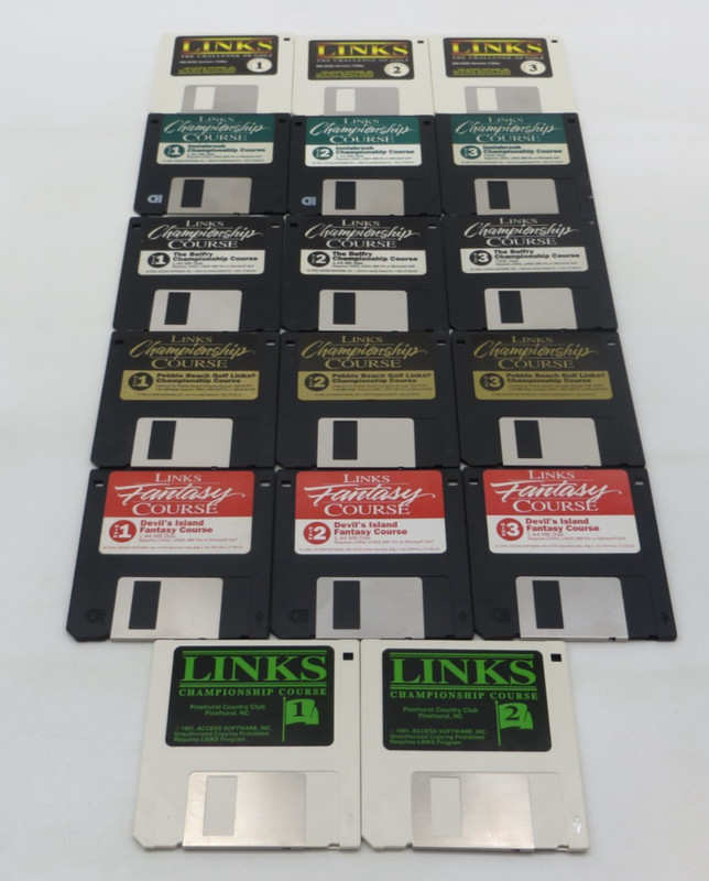 LINKS CHALLENGE OF GOLF + 5 Championship Courses 3.5″ Floppy Disks MS-DOS game