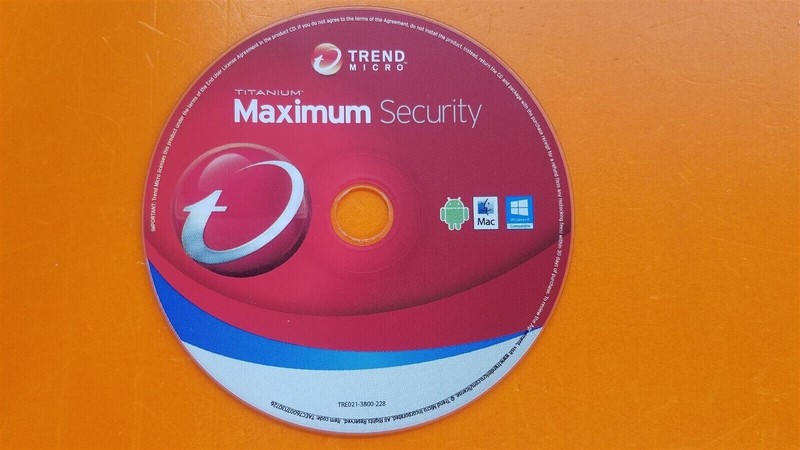 ⭐️⭐️⭐️⭐️⭐️TREND MICRO Titanium Maximum Security PC Software CD Disc