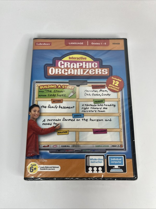 Lakeshore – Interactive Graphic Organizers – Language Grades 1-6 (PC CD ROM) NEW