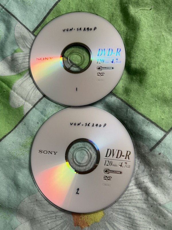 Sony VAIO VGN-SR290 Recovery Disks Windows XP