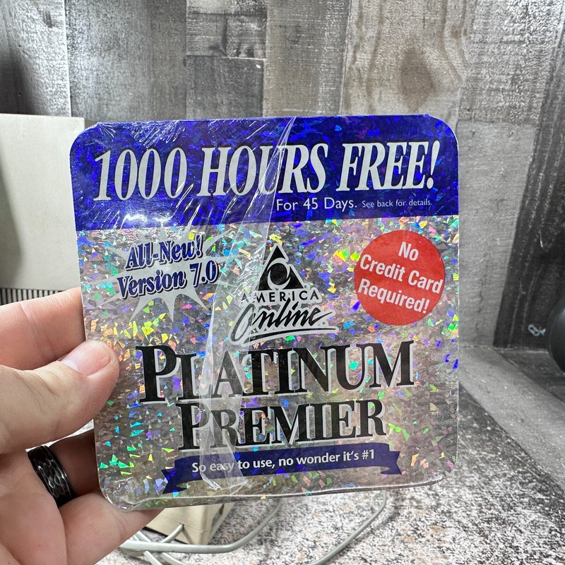 AOL 7.0 CD Platinum Premier 1000 Hours Free Software Disk, New Sealed ￼ gallery