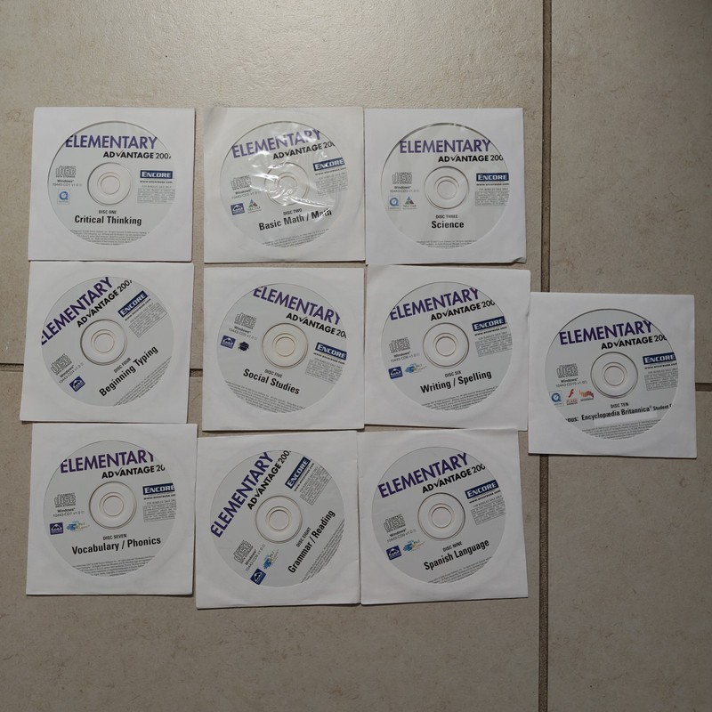 ENCORE Elementary Advantage 2007 Software – 10 DISC SET (PC; 2007) #2412