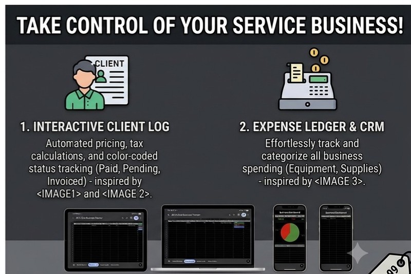 Service Business CRM & Client Log | Automated Invoice Payment Tracker