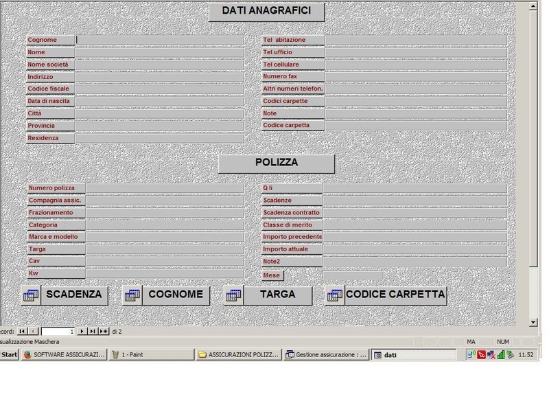 SOFTWARE GESTIONALE GESTIONE ASSICURAZIONI POLIZZE INF.DANNI SU PEN DRIVE