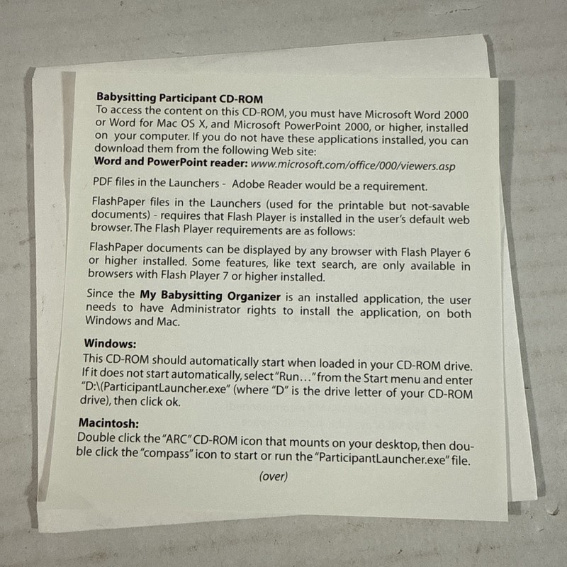 American Red Cross Babysitter's Training CD-ROM Windows/Mac W/ Reference Guide gallery