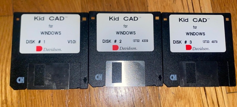 Software Windows 3.5 Floppy Disk Davidson Kid Cad Disk 1 2 3 V1.0