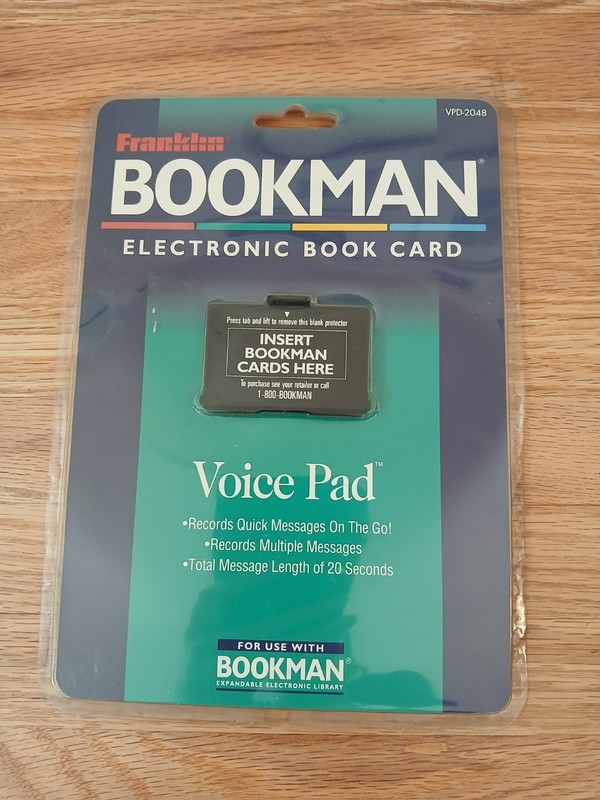 Franklin Bookman Electronic Book Card – Voice Pad VPD-2048, New Old Stock