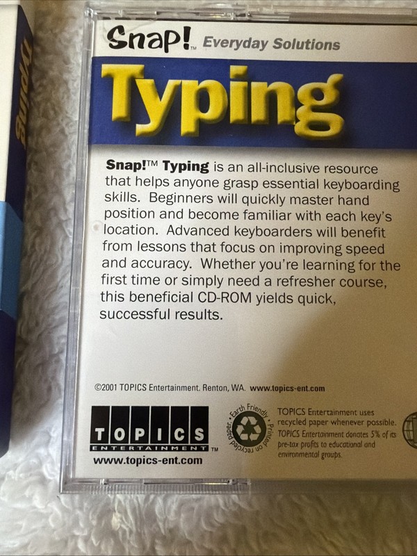 Typing PC CD ROM Snap! Vtg Keyboard Sleeve IBM Compatible WIN gallery