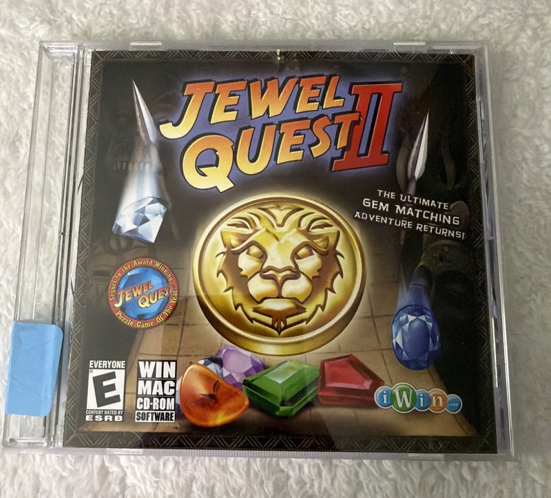 Jewel Quest II PC CD ROM Software iWin Gem Matching Vtg Computer Game