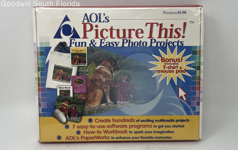 AOL’s Picture This Fun & Easy Photo Projects For Windows 95/98 Factory Sealed