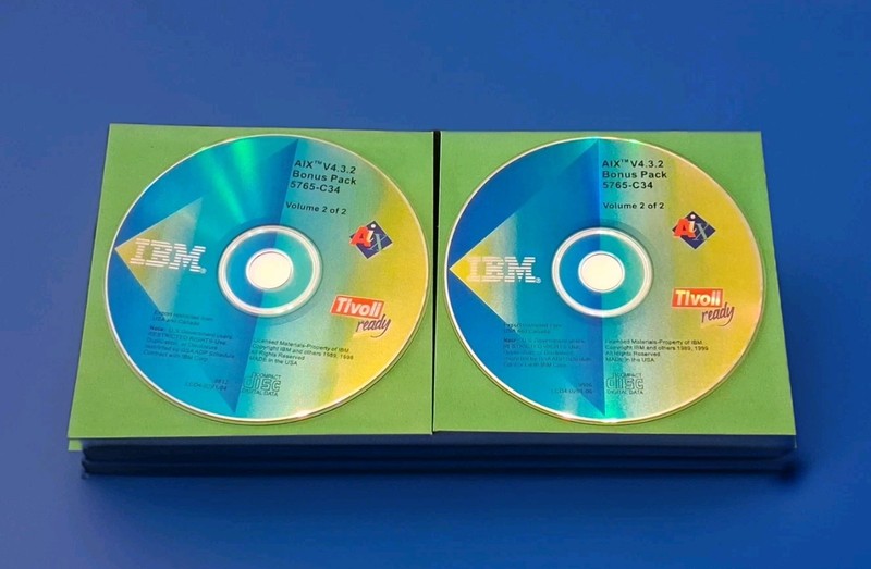IBM AIX V4.3.2 Bonus Pack 5765-C34 • UNIX Software • 2-CD Set Vol 1 & 2 gallery