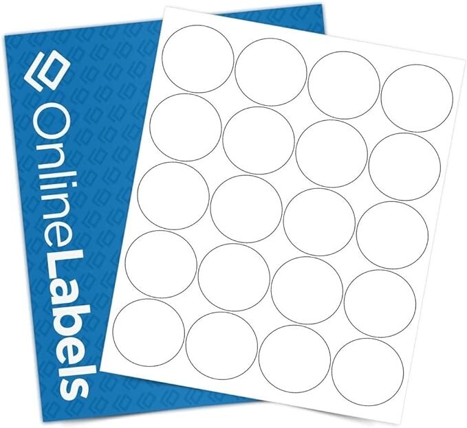 2 Inch Round Labels 2000 labels, White Matte – Candle, Lid, Product, Favor Label
