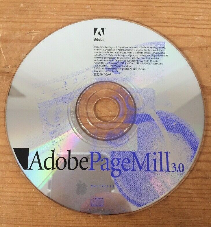 Vintage 1998 PageMill 3.0 Macintosh Mac HTML Wed Editor Software Install CD Disc