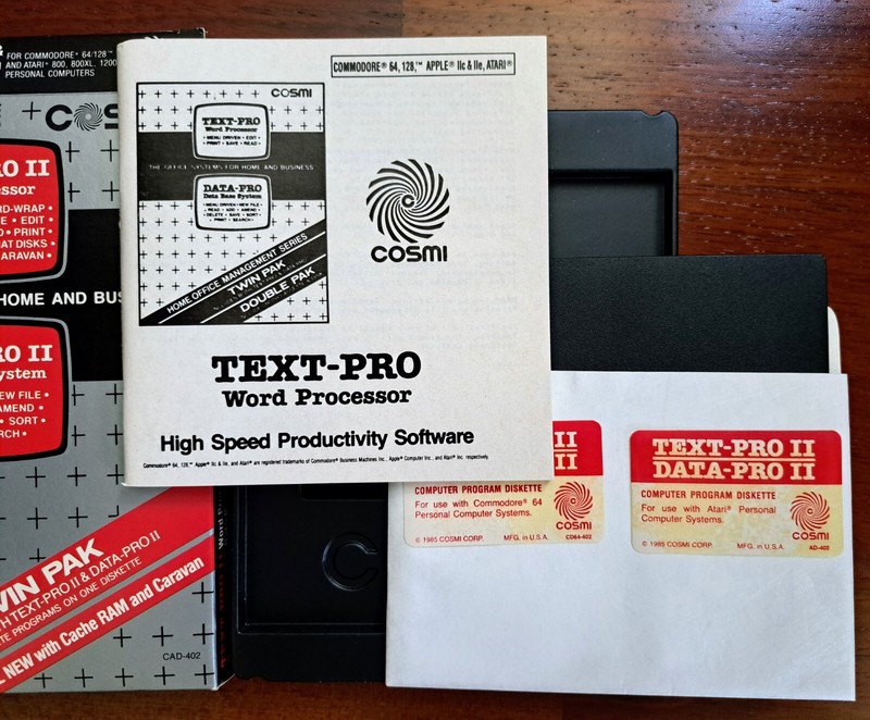 Text-Pro II & Data-Pro II, Cosmi, Database & Word Processor, Commodore & Atari gallery