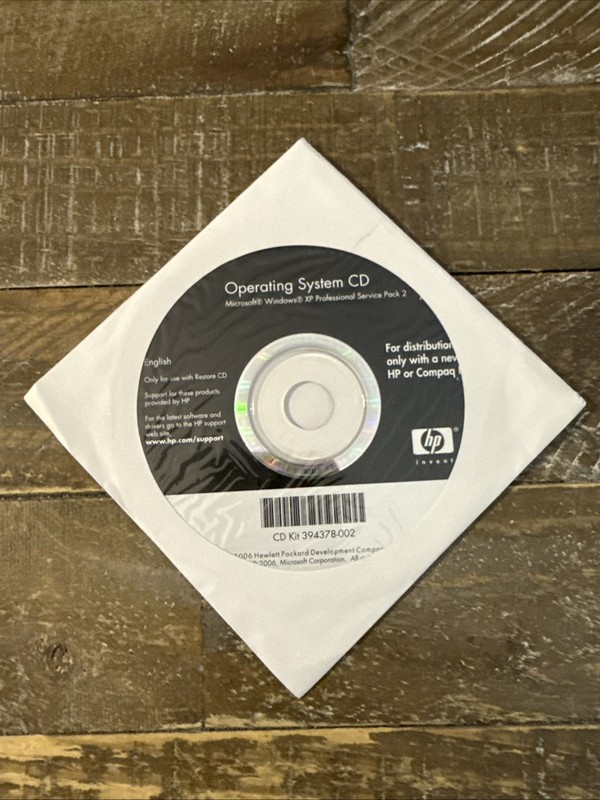 HP Operating System Software PC Cd Rom