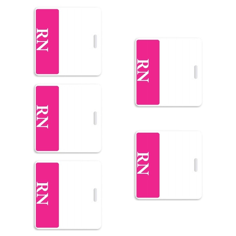 5Pcs Horizontal Acrylic RN Badge Buddy For Registered Nurse Healthcare Staff