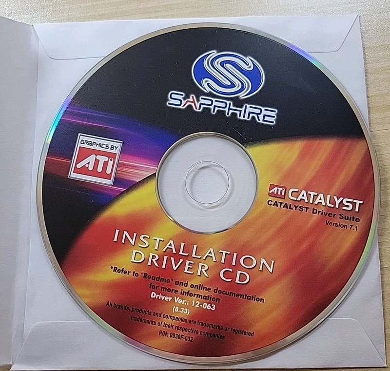 ATI Catalyst Sapphire Replacement Installation Driver Suite CD V 5.8 Pre Owned