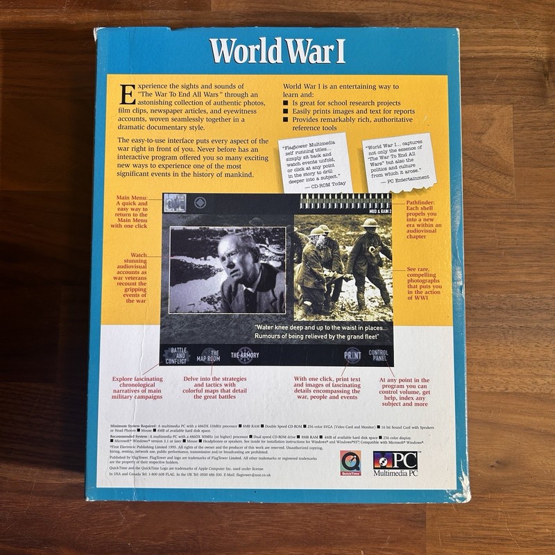 Brand New Sealed FlagTower World War I Interactive Experience PC/Mac CD-ROM gallery