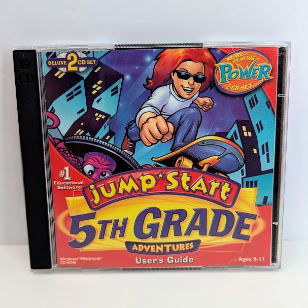 JumpStart 5th Grade Adventures Deluxe PC CD-ROM 2 Disc Set Ages 9-11